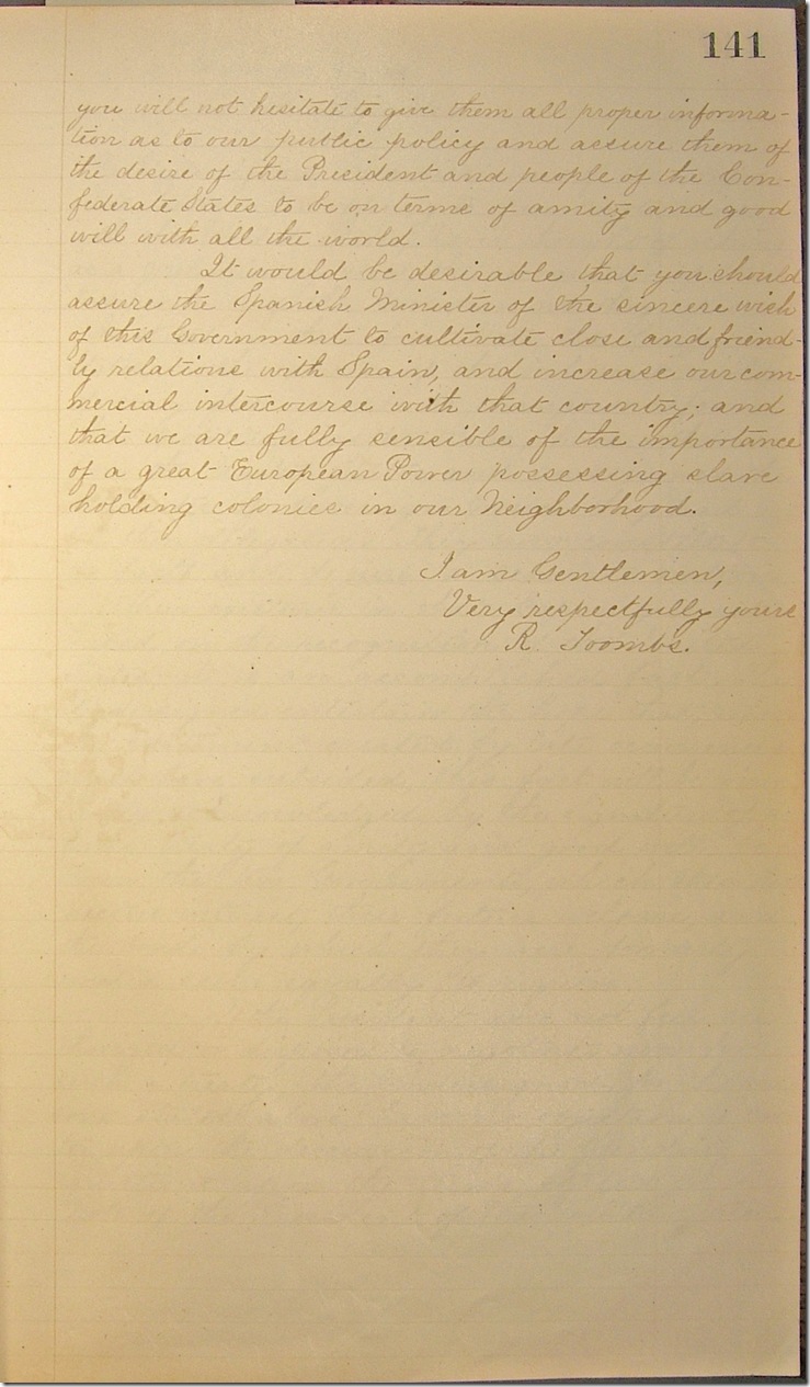 AMs 811-20 p141 Confederate Letter Book 4-2-1861 p5 edited