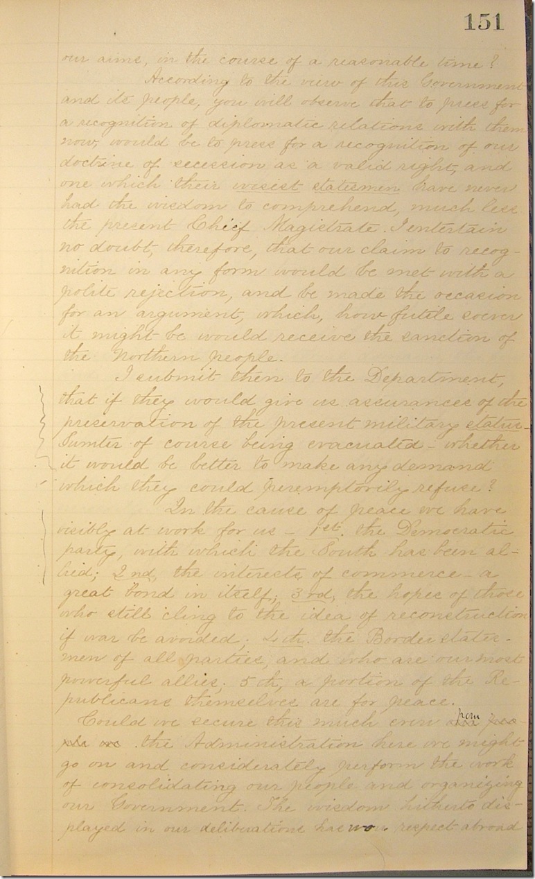 AMs 811-20 p151 Confederate Letter Book 4-1-1861 p3 edited