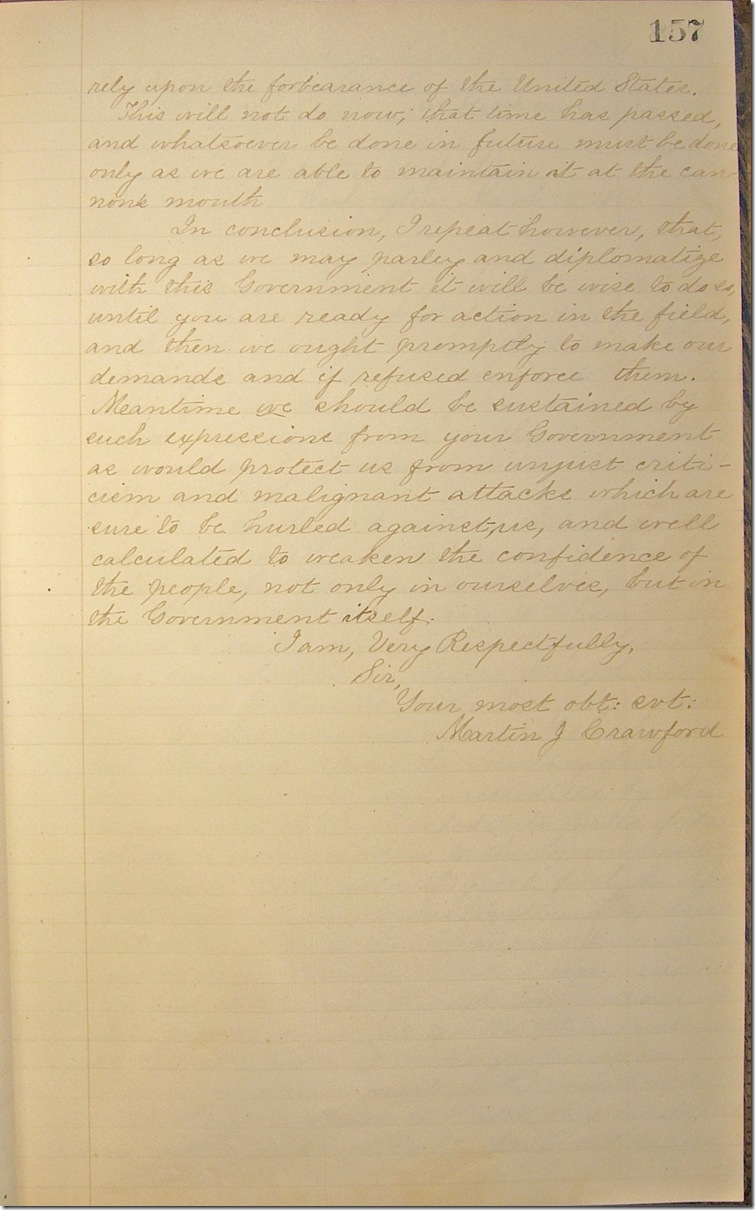 AMs 811-20 p157 Confederate Letter Book 4-1-1861 p6 edited
