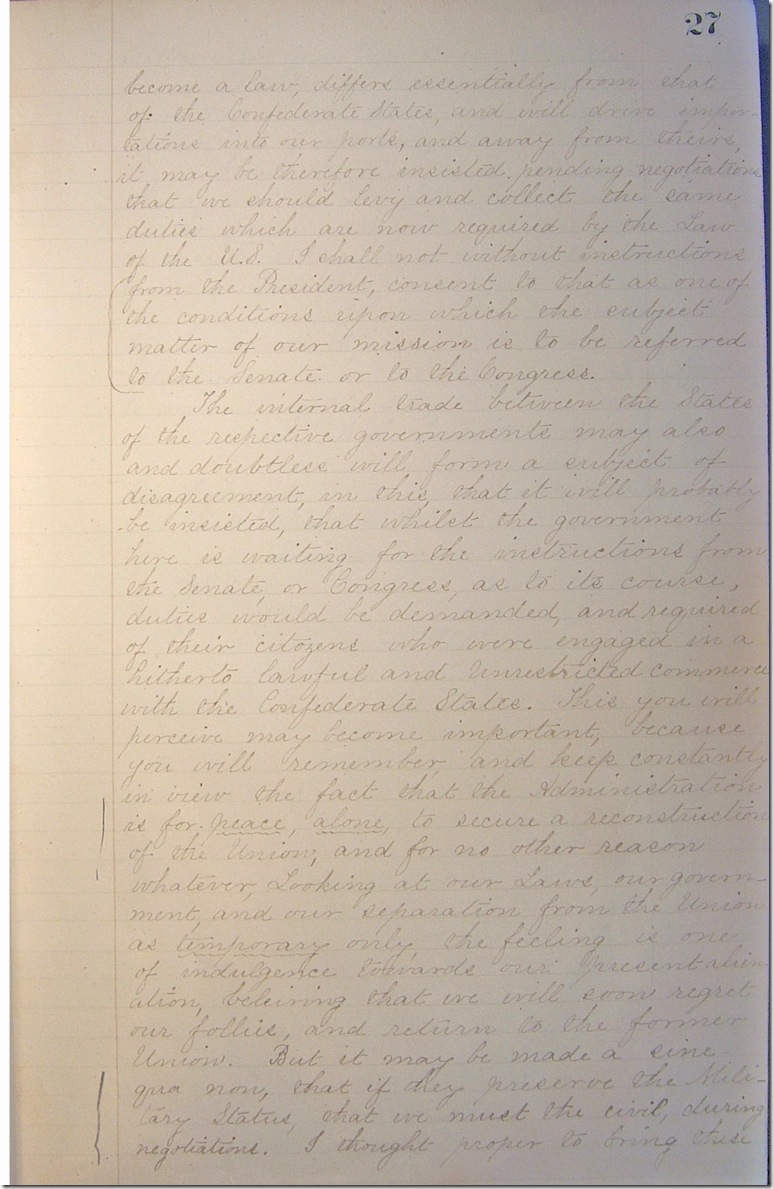 AMs 811-20 p27 Confederate Letter Book 3-6-1861 p5 edited