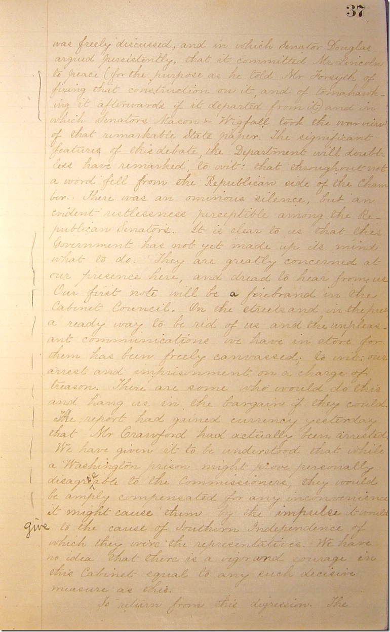 AMs 811-20 p37 Confederate Letter Book 3-8-1861 p4 edited