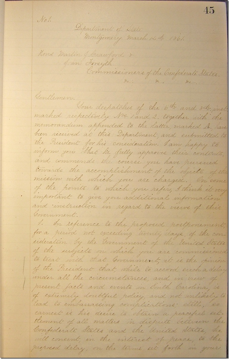 AMs 811-20 p45 Confederate Letter Book 3-14-1861 edited
