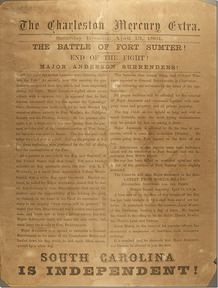 Charleston Mercury 4-13-1861 edited