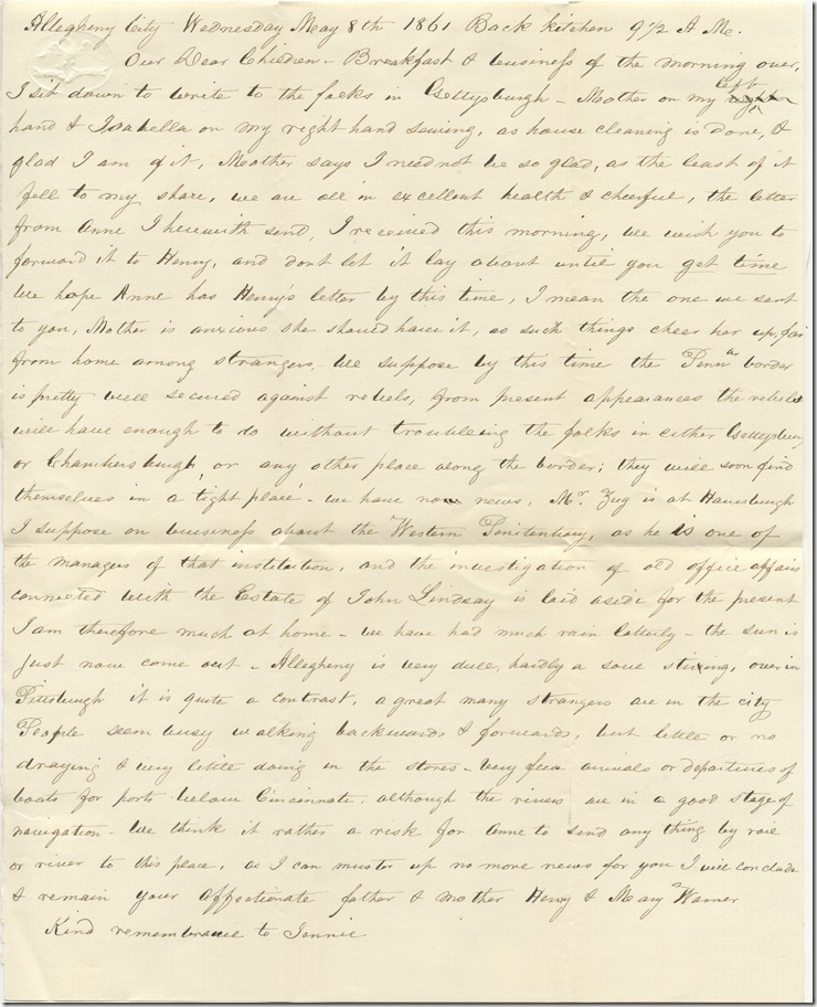 Moore VI-4-18 Henry and Mary Warner to Children 5-8-61