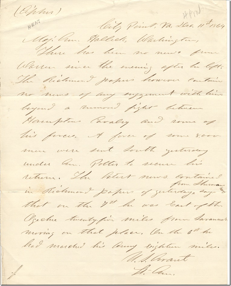 AMS 358-3 p1 U.S. Grant to Henry W. Halleck