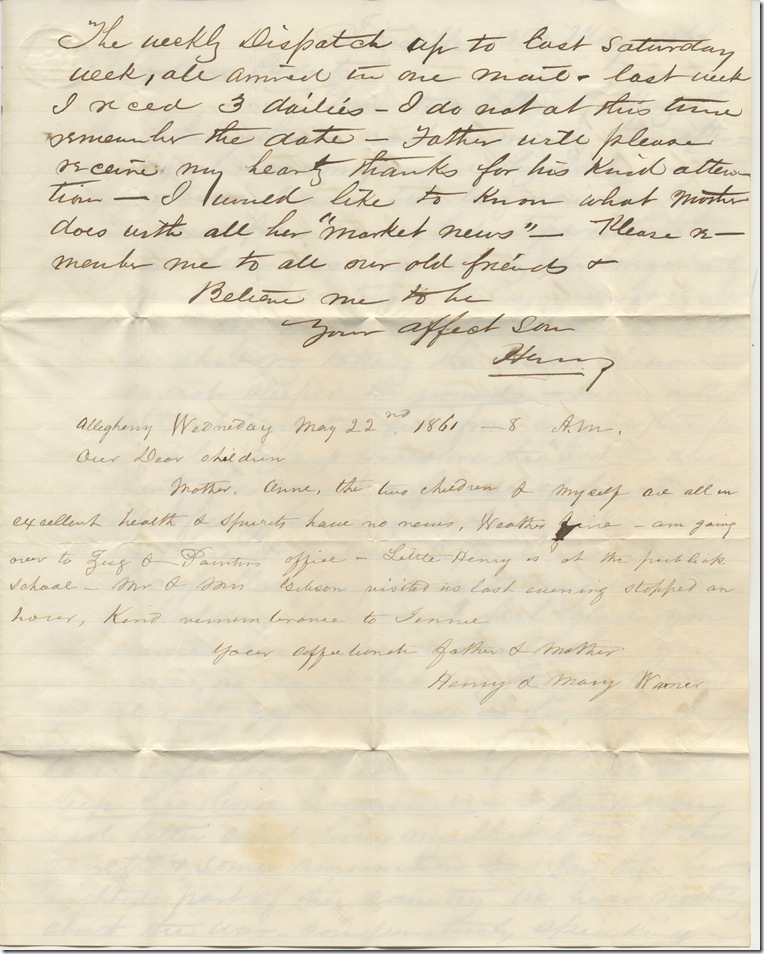 Moore VI-4-18 p3 Henry Warner to Parents 5-13-61