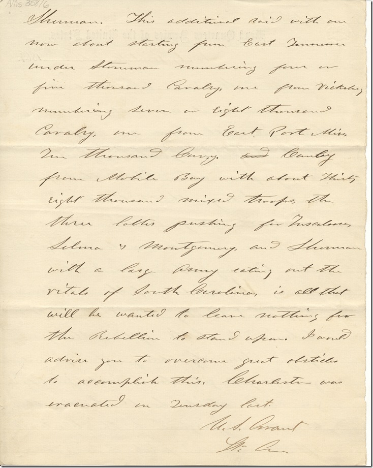 AMS 358-6 p2 U.S. Grant to Phillip H. Sheridan