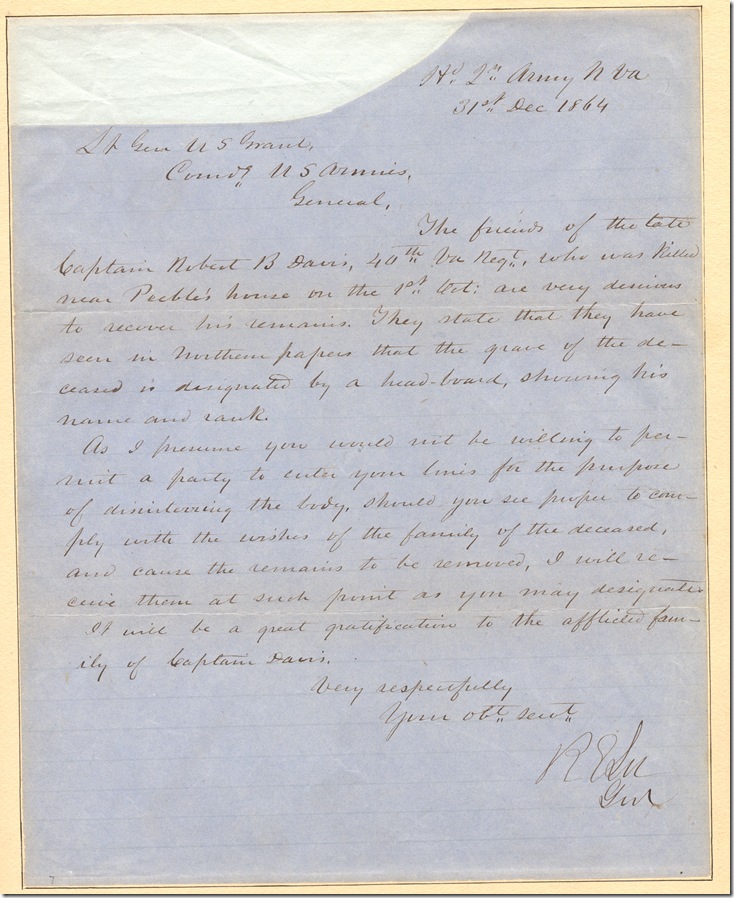 AMs 359-29 Robert E Lee to US Grant