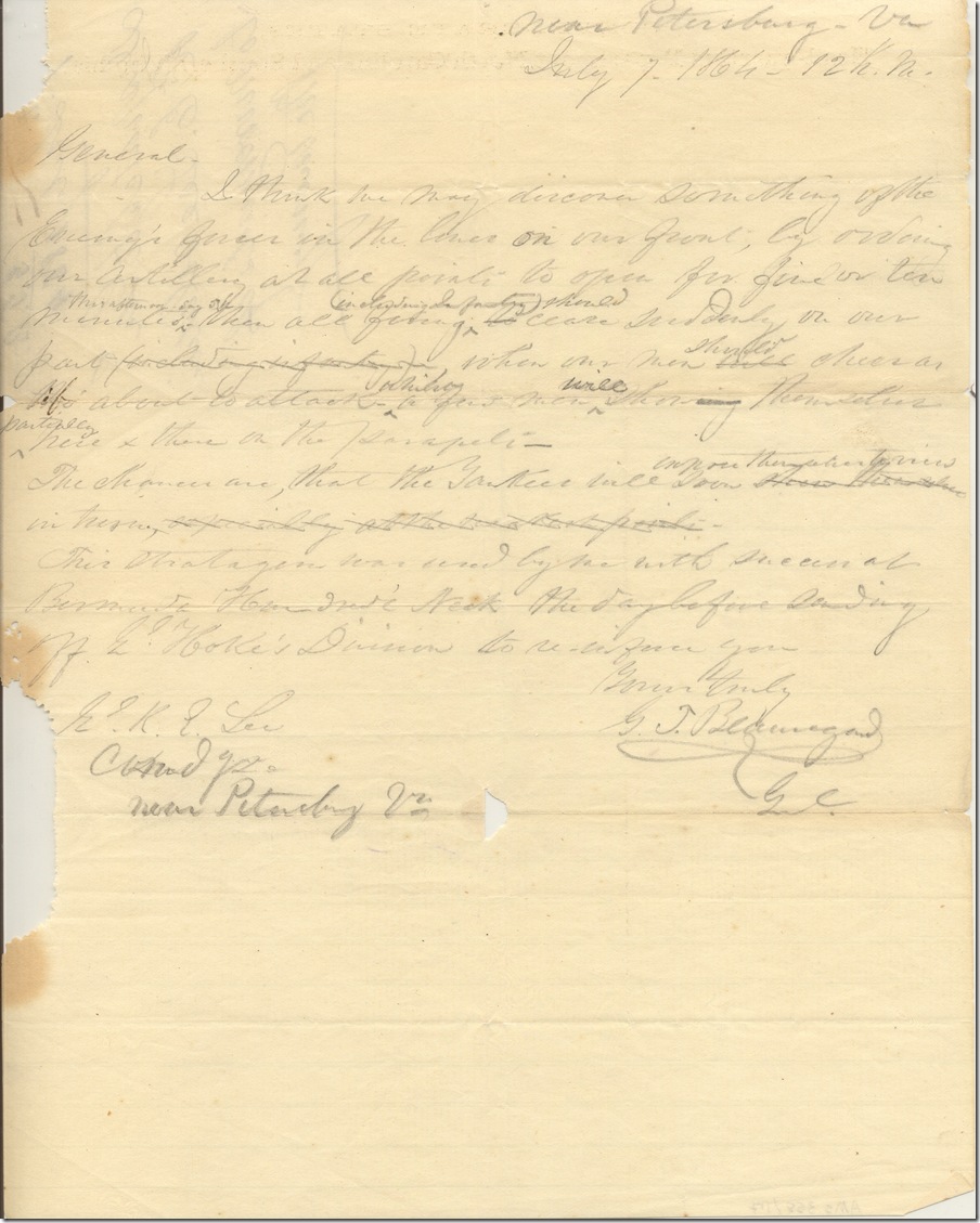 AMs 358-17 p1 Beauregard G. T. to Robert E. Lee