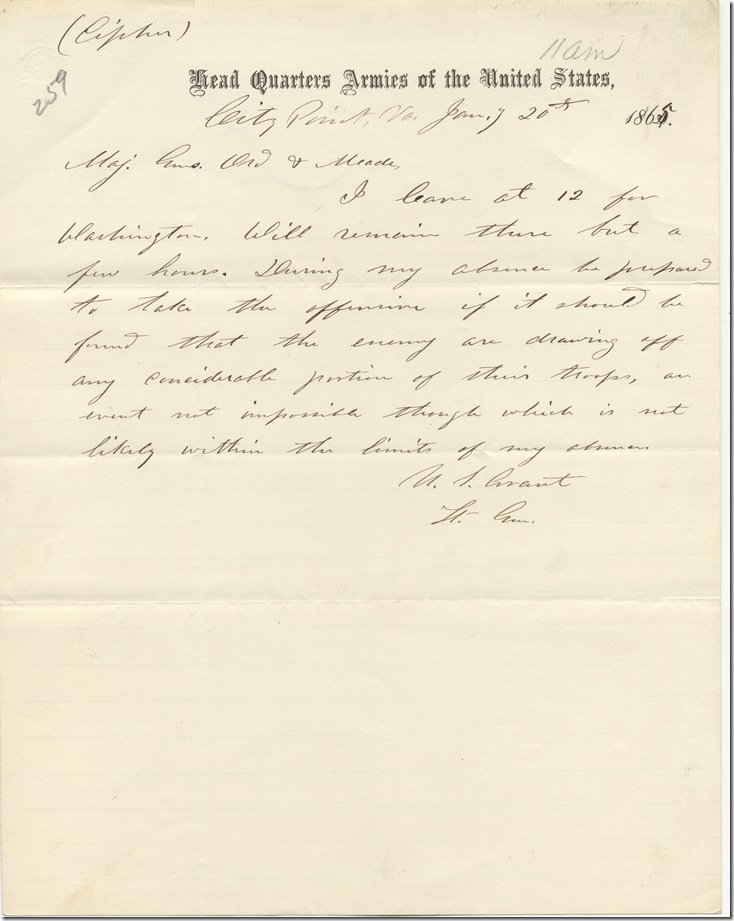 AMs 774-16 Ulysses S Grant to Edward Ord and Meade