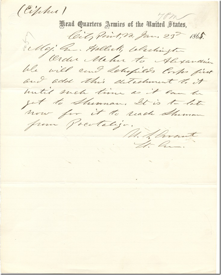 AMs 774-18 Ulysses S Grant to Henry W Halleck