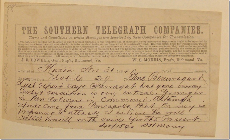 Telegram 11-30-64 (3) Maury to Beauregard 10 mp
