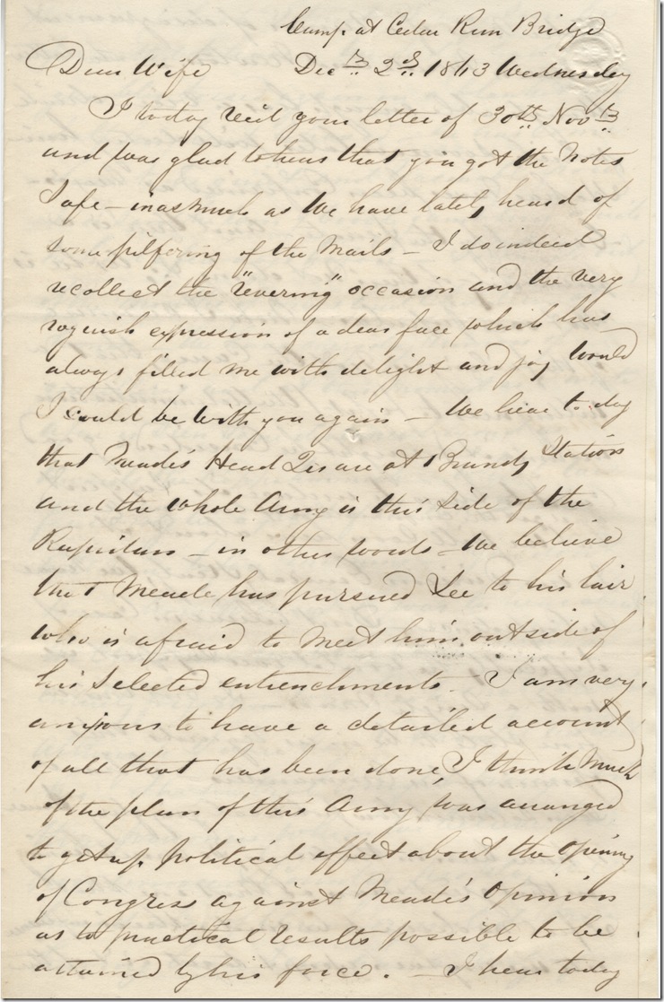 Rush IV 30-38 p1 Alexander Biddle to Julia Biddle Dec 2, 1863