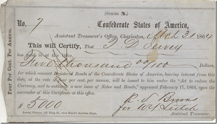 AMS 1297-18 p3 Confederate Treasurer's Office Certificates of P