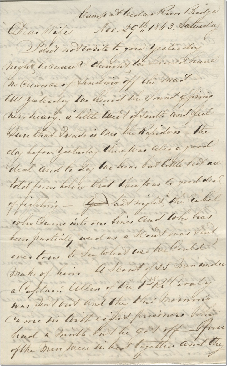 Rush IV 30-37 Nov 28 1863 letter 1 p1 Alexander Biddle to Julia Biddle