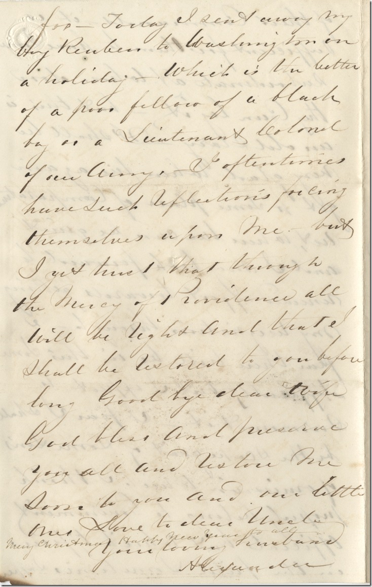 Rush IV 30-38 Dec 25 1863 p1-4 Alexander Biddle to Julia Biddle