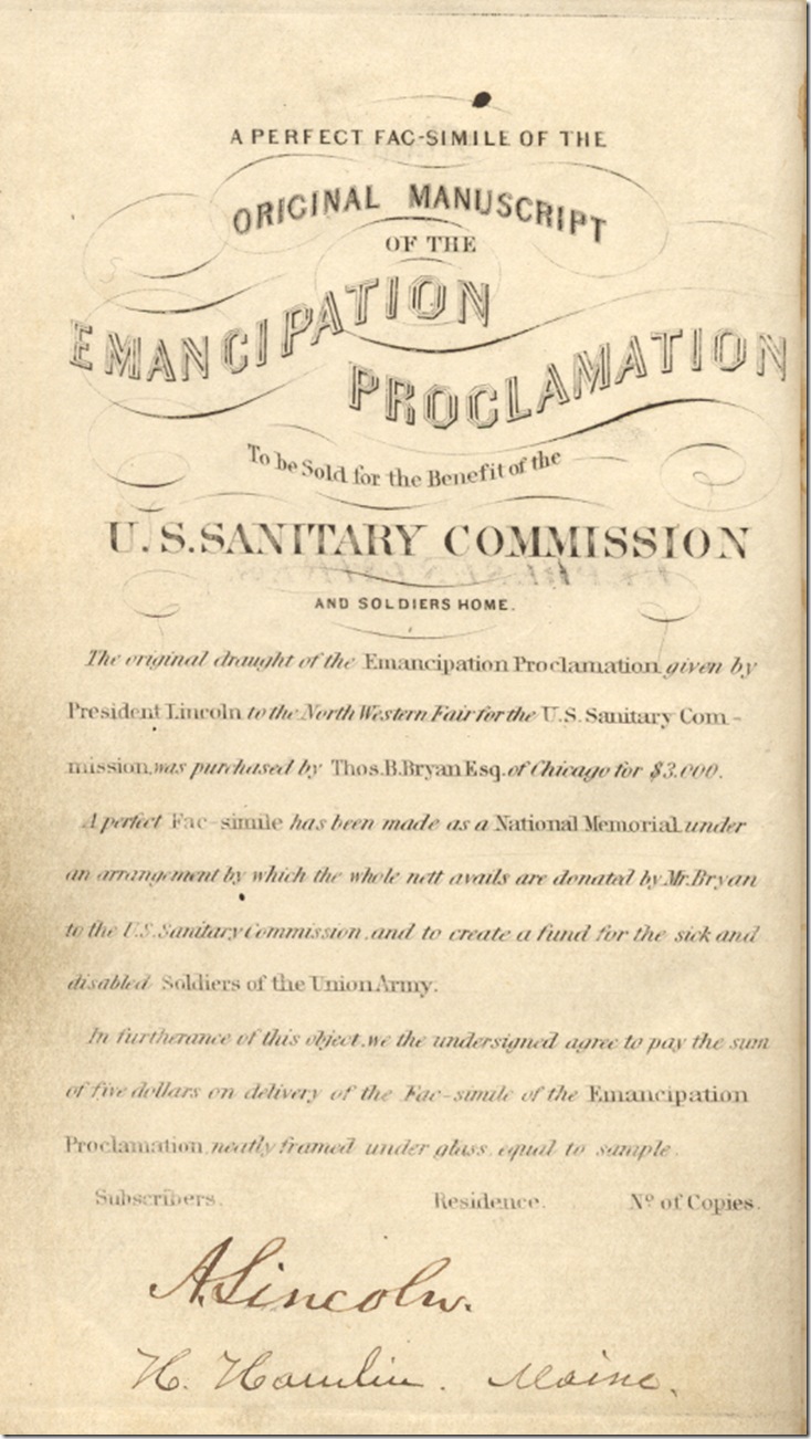 AMS 432-28 Emancipation proclamation subscription book